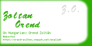 zoltan orend business card